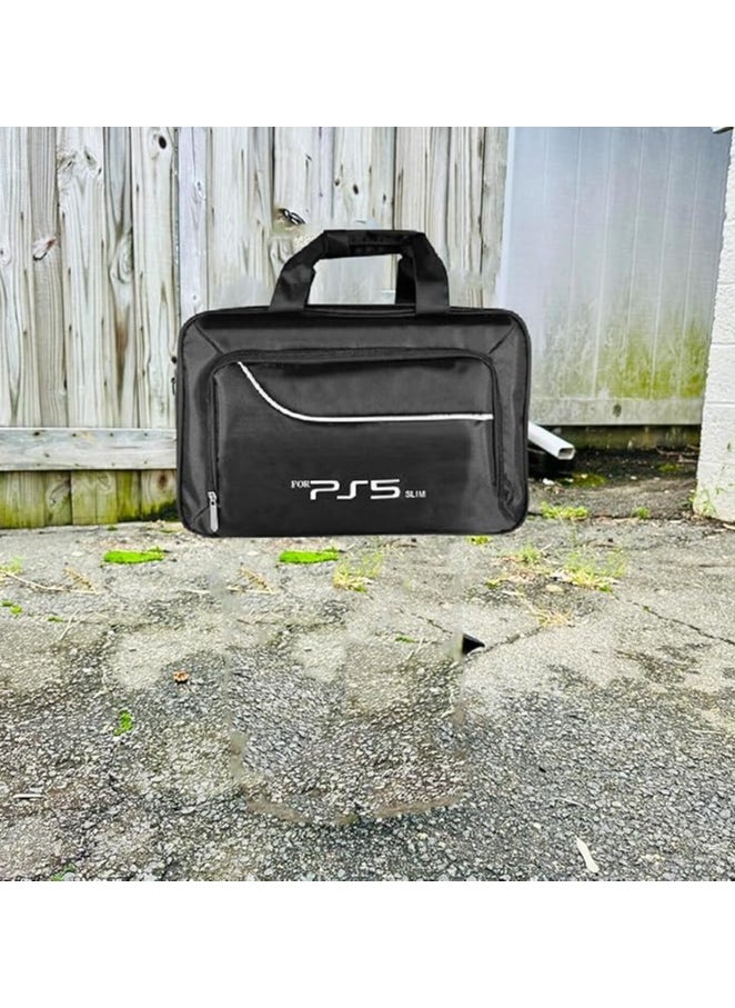 TYCOM PS5 SLIM Travel Storage Cross Bag For PS5 Slim, - Luxury Waterproof Shoulder Bag For Playstation 5, Console & Accessories Storage Organizer (Black)  - Image 5