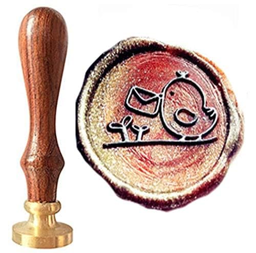 MNYR Vintage Cute Bird with Letter Envelope Grass Wax Seal Sealing Stamp Kit Rosewood Handle - Ideal for Decorating Gift Packing, Envelopes, Parcels, Cards, Letetrs, Wedding Invitations Seal Stamp - Image 2