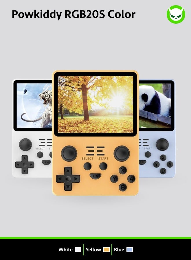 Powkiddy RGB20S Handheld Game Console 4:3 HD 640*480 IPS-LCD Quad-core 64Bit A7 CPU, Mali-G31 GPU, FPS Perfect 60HZ Gifts Package【 RGB20S-White-64GB over 15000 ROMs Playable】 - Image 3