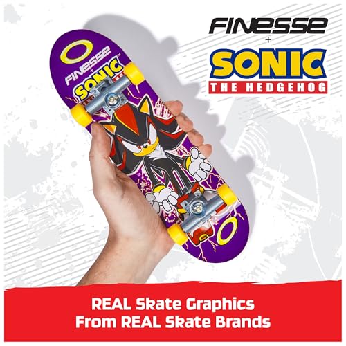 TECH DECK, Finesse X Sonic The Hedgehog Handboard; Authentic Mini Skateboards, Kids Toys for Boys & Girls, Ages 6 and up (Hands Use Only) - Image 3