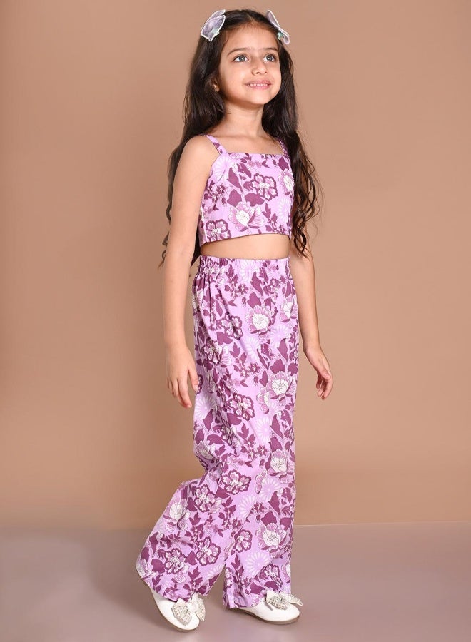 LILPICKS Printed Top with Palazzo Set - Image 1