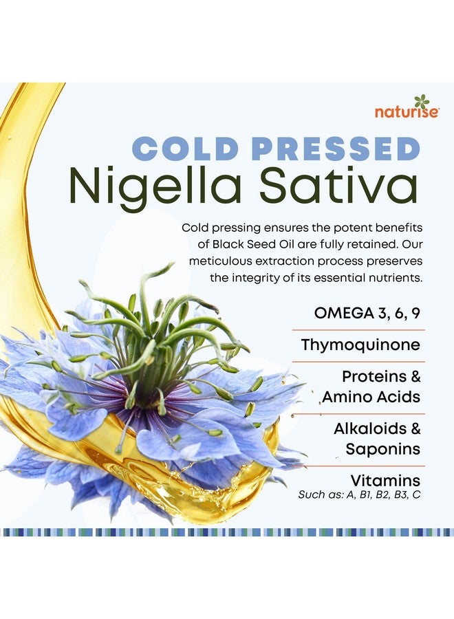 Naturise Organic Black Seed Oil - Organic Cold Pressed Black Cumin Seed Oil - Vegan Non-GMO Gluten Free Black Seed Oil Liquid (Nigella Sativa) Blackseed Oil for Hair & Skin, General Wellness (4 Fl Oz.) - Image 3