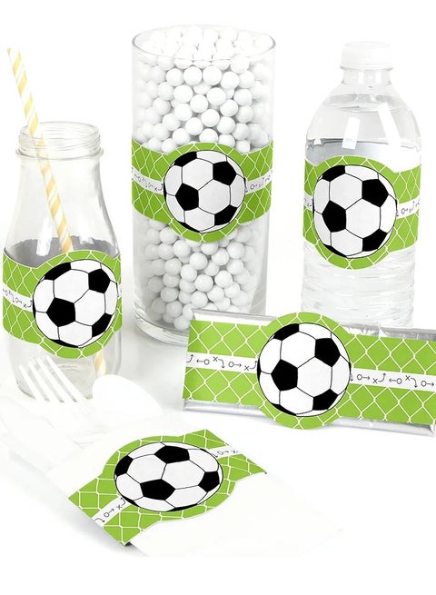 Goaaal - Soccer - DIY Party Supplies - Baby Shower or Birthday Party DIY Wrapper Favors and Decorations - Set of 20