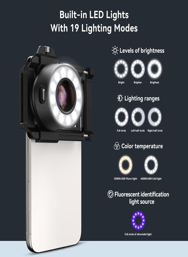 APEXEL 120X Phone Microscope Lens, Jewelers Loupe Magnifier with Eyecup/Illuminated LED Light/Universal Clip, Compatible with iPhone/Android Gems, Jewelry, Coins, Portable Mini Pocket Microscope - Image 4