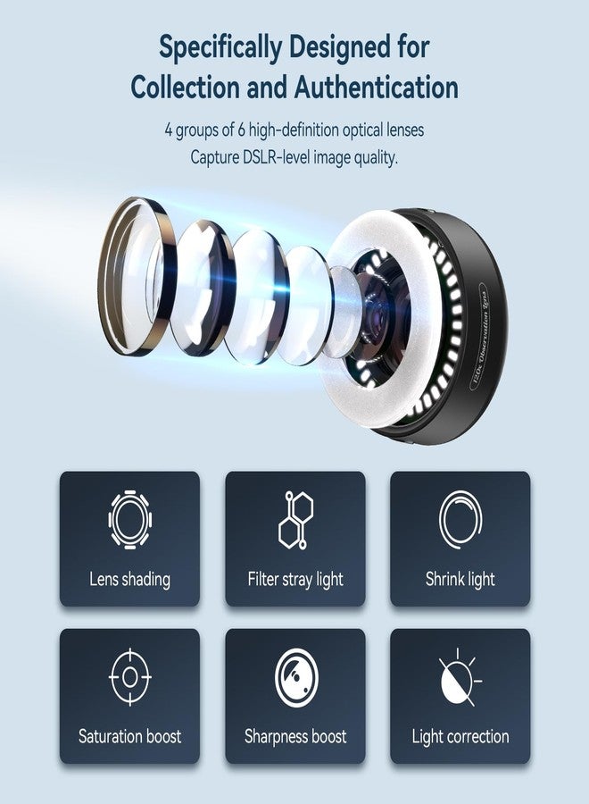 APEXEL 120X Phone Microscope Lens, Jewelers Loupe Magnifier with Eyecup/Illuminated LED Light/Universal Clip, Compatible with iPhone/Android Gems, Jewelry, Coins, Portable Mini Pocket Microscope - Image 5