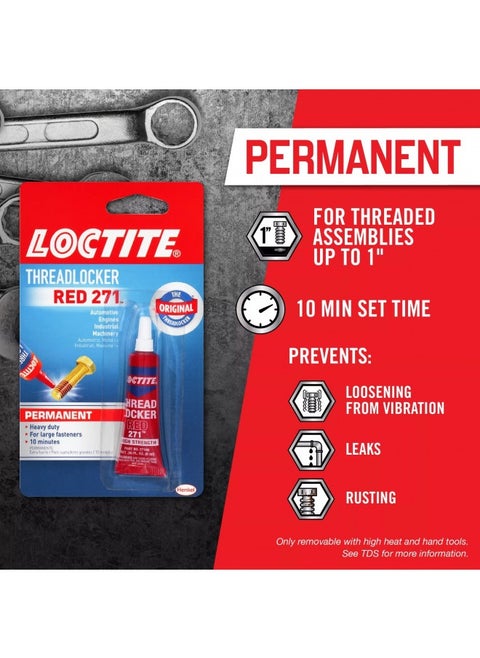 Loctite Threadlocker Red 271 Red 0.2 Fl Oz, 1 Tube