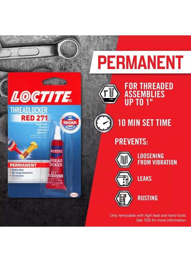 Loctite Threadlocker Red 271 Red 0.2 Fl Oz, 1 Tube