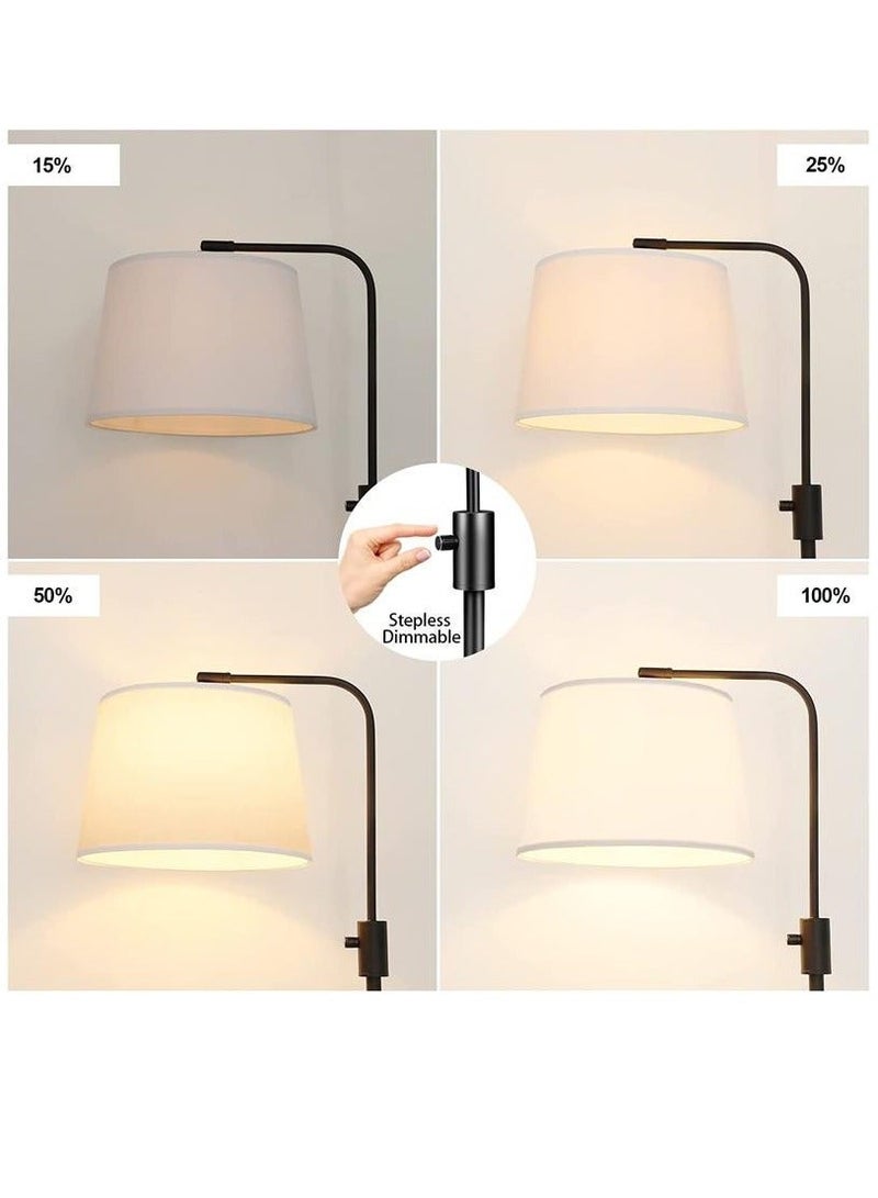 عربست ابجوره طويله قابل للتعتيم، مصباح ارضي على شكل قوس، اضاءه ارضيه حديث قائم مع غطاء لغرفة المعيشة غرفة نوم مكتب غرفة الطعام، مصباح LED متضمن - Image 4