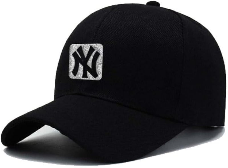 CAP BLACK LOGO SILVER for men and women with sun protection.sports cap with distinctive shapes(I)