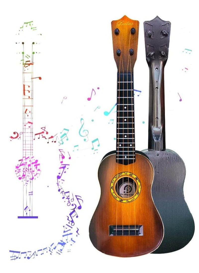 UKR - UKR 23-Inch 4-String Wooden Guitar for Kids 3+ – Brown Beginner Music Toy, Educational Musical Instrument for Toddlers, Early Learning Toy for Children - Image 1