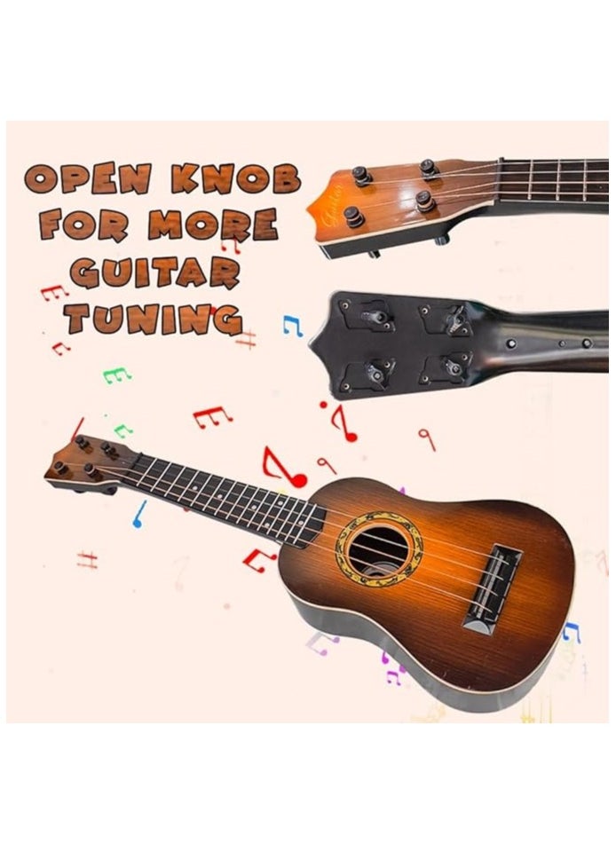 UKR - UKR 23-Inch 4-String Wooden Guitar for Kids 3+ – Brown Beginner Music Toy, Educational Musical Instrument for Toddlers, Early Learning Toy for Children - Image 1