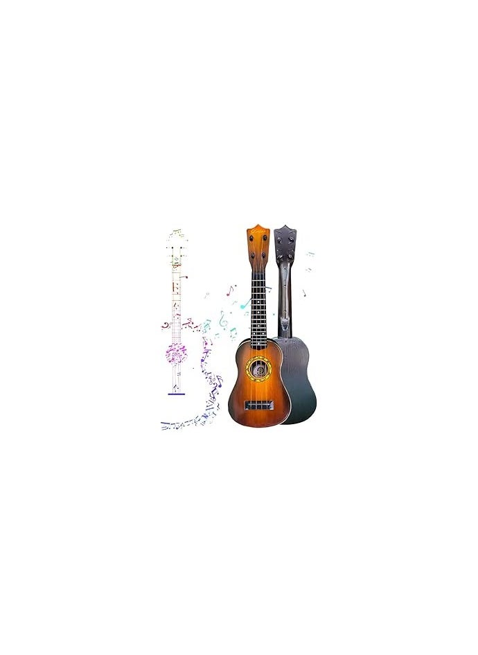 UKR - UKR 23-Inch 4-String Wooden Guitar for Kids 3+ – Brown Beginner Music Toy, Educational Musical Instrument for Toddlers, Early Learning Toy for Children - Image 1