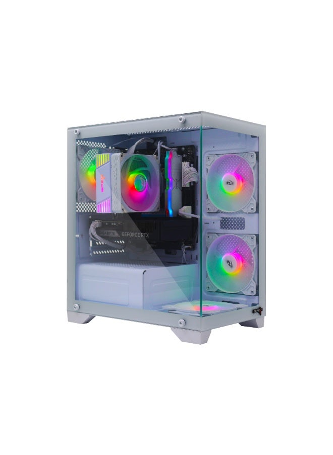 Spear Pc Gaming PC – Intel Core i5-14400F, RTX 5060Ti 8GB, 16GB DDR5, 1TB NVMe SSD 3300MB/s, 700W PSU, ARGB ATX Case with 4 ARGB Fans & Remote, Windows 11 Pro White - Image 1