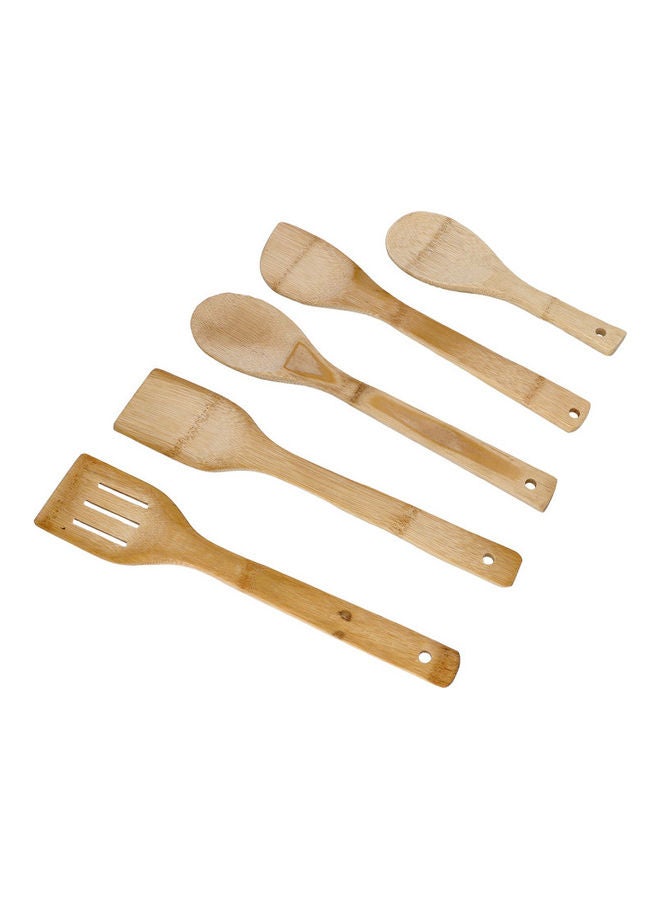 Royalford 6 Pieces Organic Bamboo Kitchen Tools Brown - Image 4