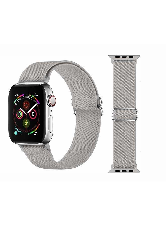 vesus Solid Adjustable Braided Solo Band for Apple Watch Series 6/SE/5/4/3/2/1 40/38mm Grey