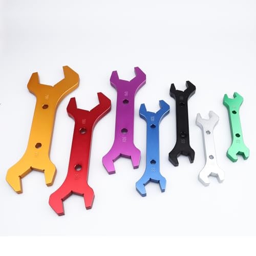 AC PERFORMANCE 3 AN to 20 AN Spanner Tool Set Aluminum Double Hose End Fitting Wrench Kit Set of 7 - Image 3