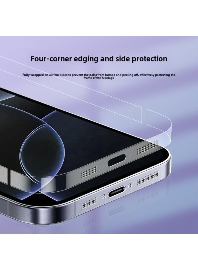 Suitable For Apple 16proMax Earpiece Dust-proof Frame Film IPhone15plus Mobile Phone Side All-inclusive Hydraulic Film-Color:Frosted Dustproof Four Peripheral Frame Hydrogel Film-Size:Apple 14plus Dustproof Frame Film  - Image 4