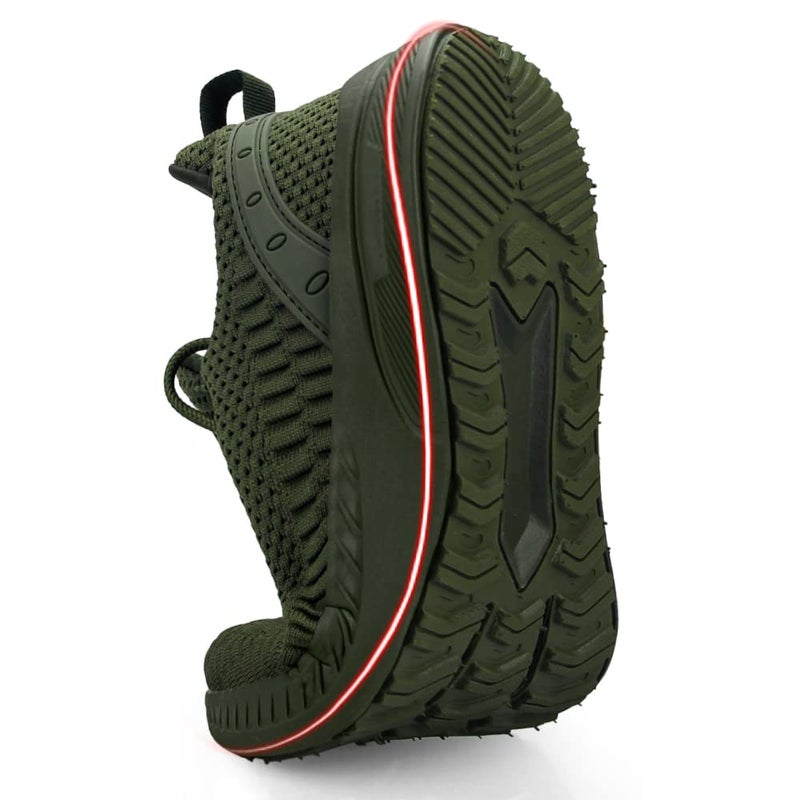 Feethit Mens Slip On Walking Shoes Blade Tennis Shoes Non Slip Running Shoes Lightweight Workout Shoes Breathable Mesh Fashion Sneakers Olive Green Size 11.5 - Image 5
