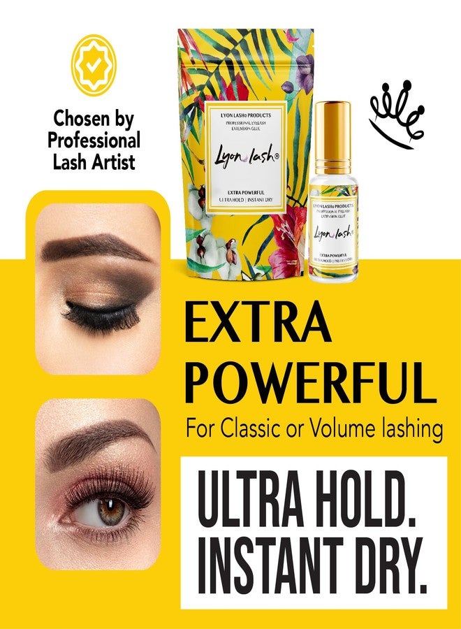 Lyon lash غراء تمديد الرموش القوي الإضافي - غراء ليون 5 مل | وقت جفاف 1-2 ثانية | احتفاظ لمدة 6-8 أسابيع | لوازم لاصقة سوداء للاستخدام المهني - Image 5