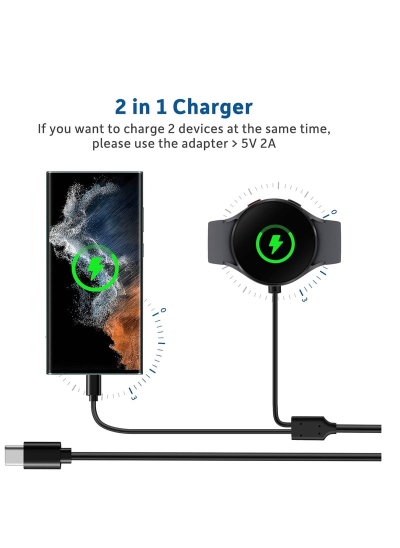 Generic 2 in1 Watch Charger, USB C Fast Charger Dock Compatible with Galaxy Watch 7/6/6 Classic/5 Pro/5/4 /4 classic/3/Active2/1 and Galaxy S25/S24/S23 /S22/21/20 Note/Z Fold 6/Z Flip6/A56/A36/A26/A16/A06/A73  - Image 2