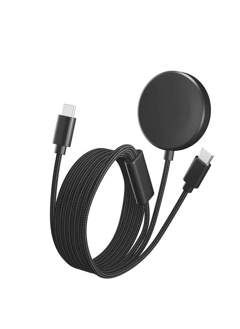 Generic 2 in1 Watch Charger, USB C Fast Charger Dock Compatible with Galaxy Watch 7/6/6 Classic/5 Pro/5/4 /4 classic/3/Active2/1 and Galaxy S25/S24/S23 /S22/21/20 Note/Z Fold 6/Z Flip6/A56/A36/A26/A16/A06/A73  - Image 1