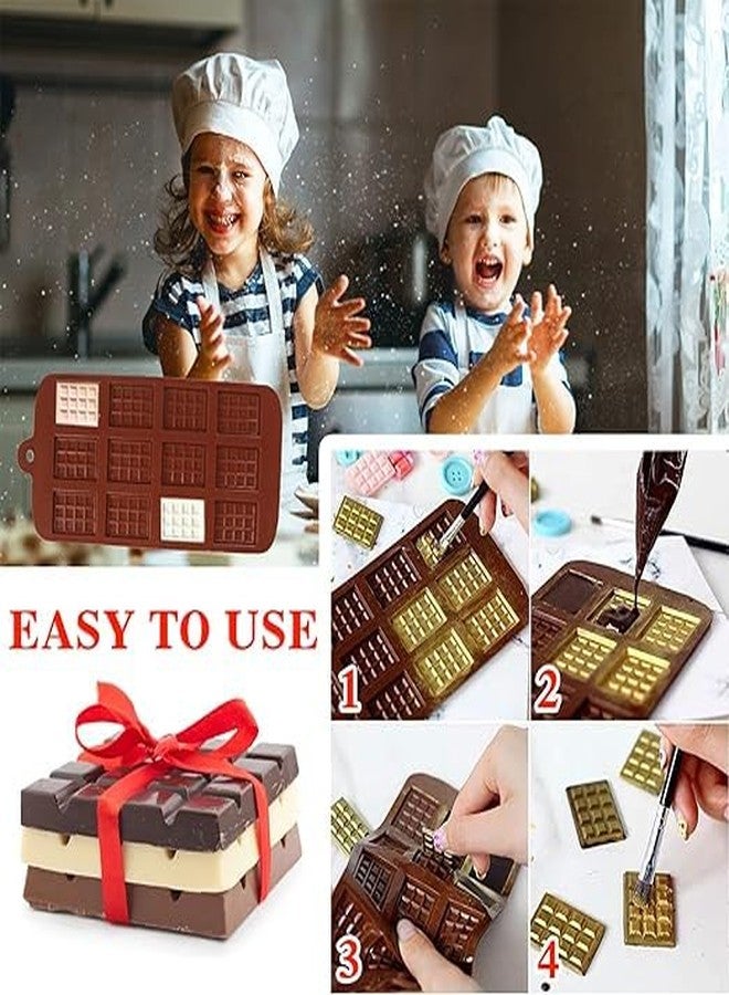 LEGACYCART Mini Waffle Chocolate Molds, 12-Cavity Break-Apart Thin Mini Chocolate Molds Silicone Non-Stick Reusable DIY Baking Molds Candy Protein and Engery Bar Silicone Mold (1 Pcs, Multi-Color) - Image 3