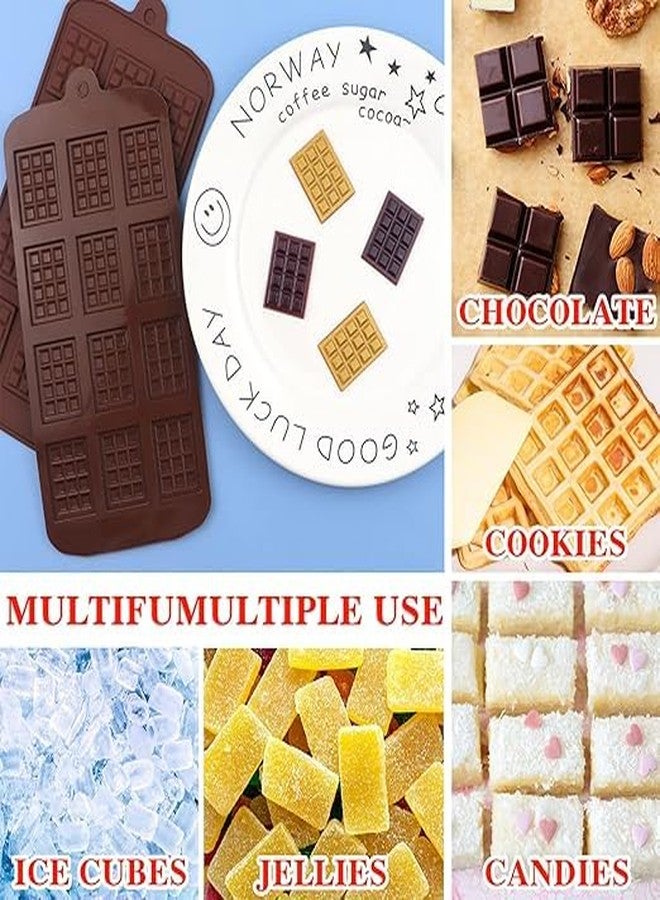LEGACYCART Mini Waffle Chocolate Molds, 12-Cavity Break-Apart Thin Mini Chocolate Molds Silicone Non-Stick Reusable DIY Baking Molds Candy Protein and Engery Bar Silicone Mold (1 Pcs, Multi-Color) - Image 5