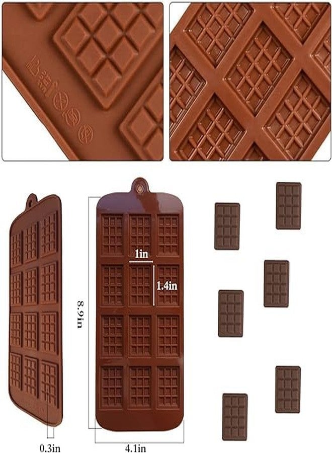 LEGACYCART Mini Waffle Chocolate Molds, 12-Cavity Break-Apart Thin Mini Chocolate Molds Silicone Non-Stick Reusable DIY Baking Molds Candy Protein and Engery Bar Silicone Mold (1 Pcs, Multi-Color) - Image 2
