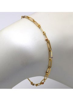 Gold Zone Real Gold 3 Color Paper Clip Beads Ball Adjustable Size Bracelet 1339-VI BR1492  - Image 5