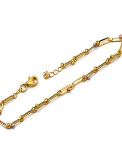 Gold Zone Real Gold 3 Color Paper Clip Beads Ball Adjustable Size Bracelet 1339-VI BR1492  - Image 2