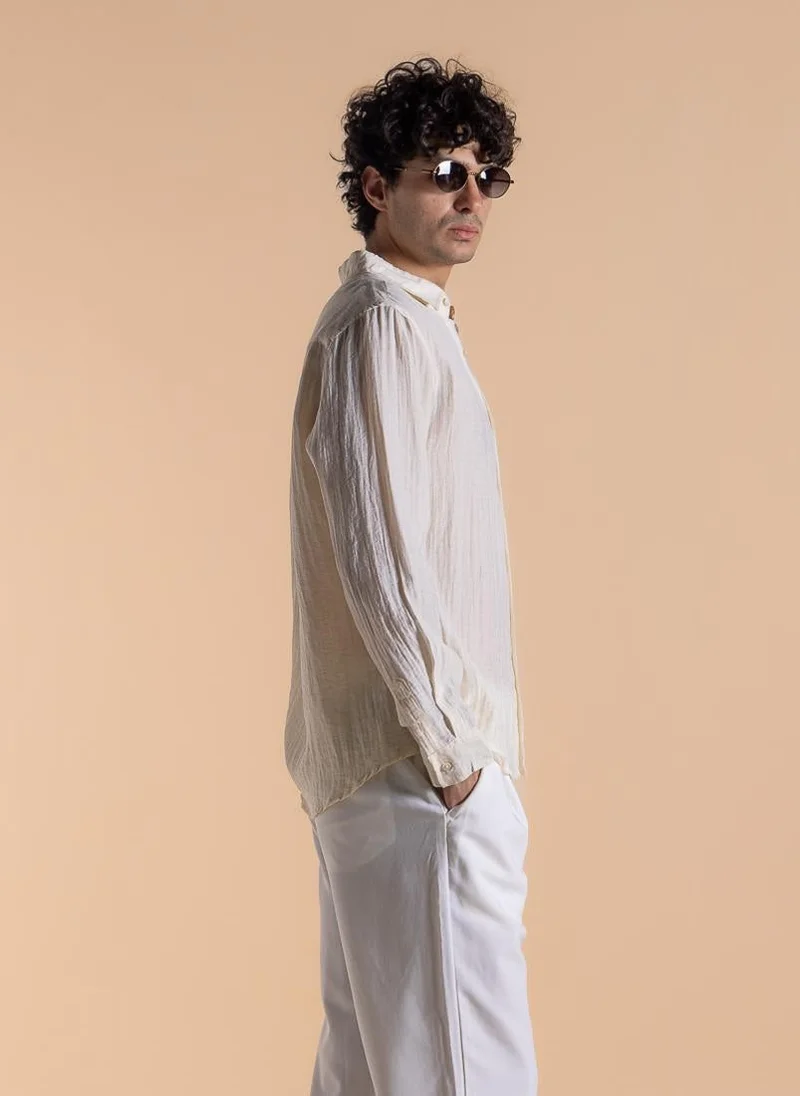 SHAPES Beige LIGHTWEIGHT TEXTURED SHIRT for Men | Best Price UAE