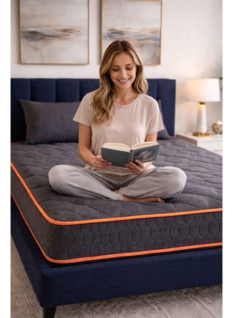 ريكسال هوم مرتبة Euro Quattro بارتفاع 20 سم بنظام الزنبركات الجيبية المنفصلة مع فوم ميموري مبرد بالجل، درجة صلابة متوسطة لراحة متوازنة وتخفيف الضغط – مقاس كينج ممتد 210 × 180 سم - Image 4