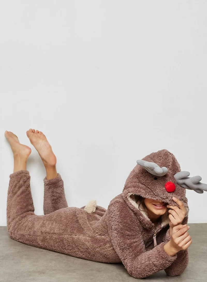 Lounge District Christmas Reindeer Onesie