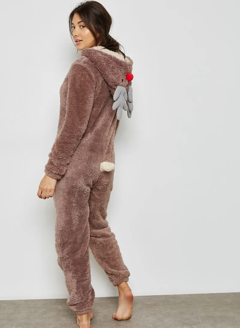 Lounge District Christmas Reindeer Onesie