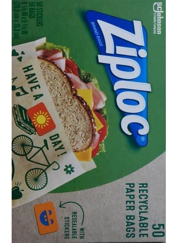 Ziploc Ziploc Paper Sandwich and Snack Bags Recyclable  Sealable with Fun Designs 50 Count Pack of 2  - Image 3