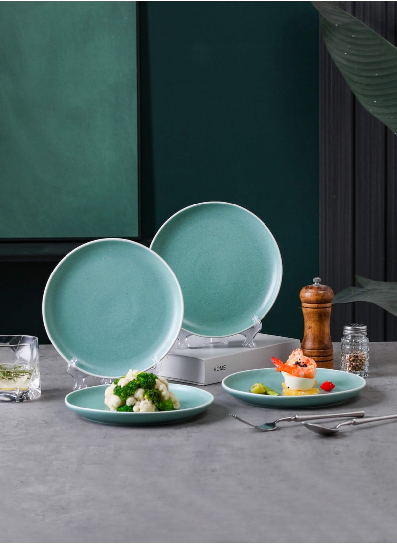 Shuer 4-Piece Safety Silicon Glaze Ceramic Dinnerware Sets 8 Inch  - Image 1
