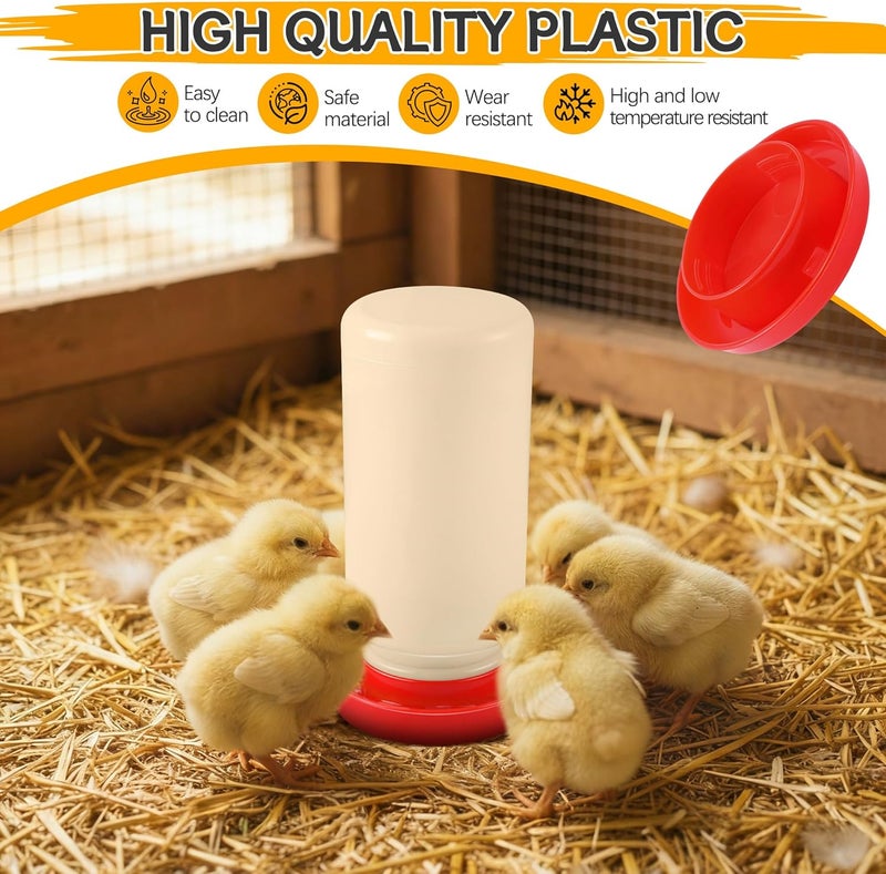 Enhon 2 Sizes Quail Waterer Base, Quail & Chick No Drown Water Base, Safety Waterer and Feeder, Compatible with Bottles with A 2.5inch Outer Diameter and Threaded Neck for Brooding - Image 5