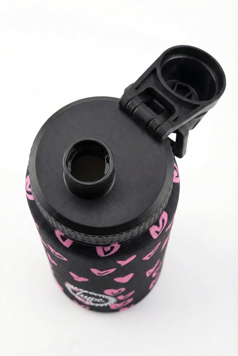 HYPE Girls Water Bottle with Pink Scribble Heart Design - 600ml Stainless Steel Insulated - Image 2