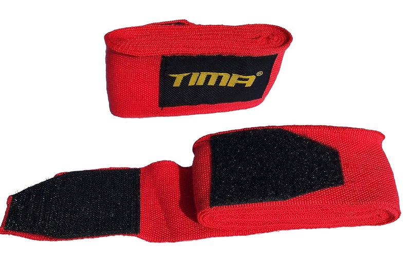 TIMA Semi-Elastic Hand Wraps for MMA & Boxing (Pair) (Red) - Image 5
