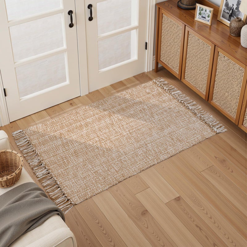 Collive Entryway Door Mat 27 x 43 Machine Washable Kitchen Rugs IndoorOutdoor LowProfile Doormat Soft HandWoven Cotton Bathroom Rug Throw Rugs for Front Back Door Bedroom