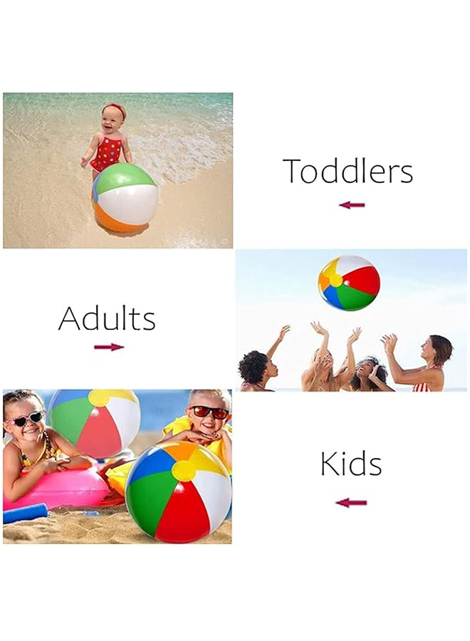 KASTWAVE Inflatable Beach Ball 10 Pcs Classic Rainbow Color Beachball Summer Water Toy Birthday Pool Party Favors Fun Play Beachball Game For Kid Boys Girls 8 To 12 Inches From Inflated To Deflated - Image 5