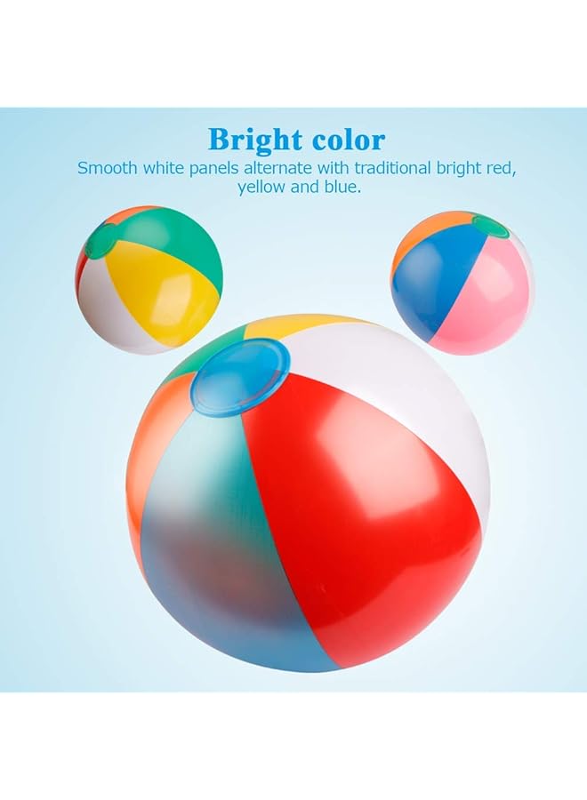 KASTWAVE Inflatable Beach Ball 10 Pcs Classic Rainbow Color Beachball Summer Water Toy Birthday Pool Party Favors Fun Play Beachball Game For Kid Boys Girls 8 To 12 Inches From Inflated To Deflated - Image 2