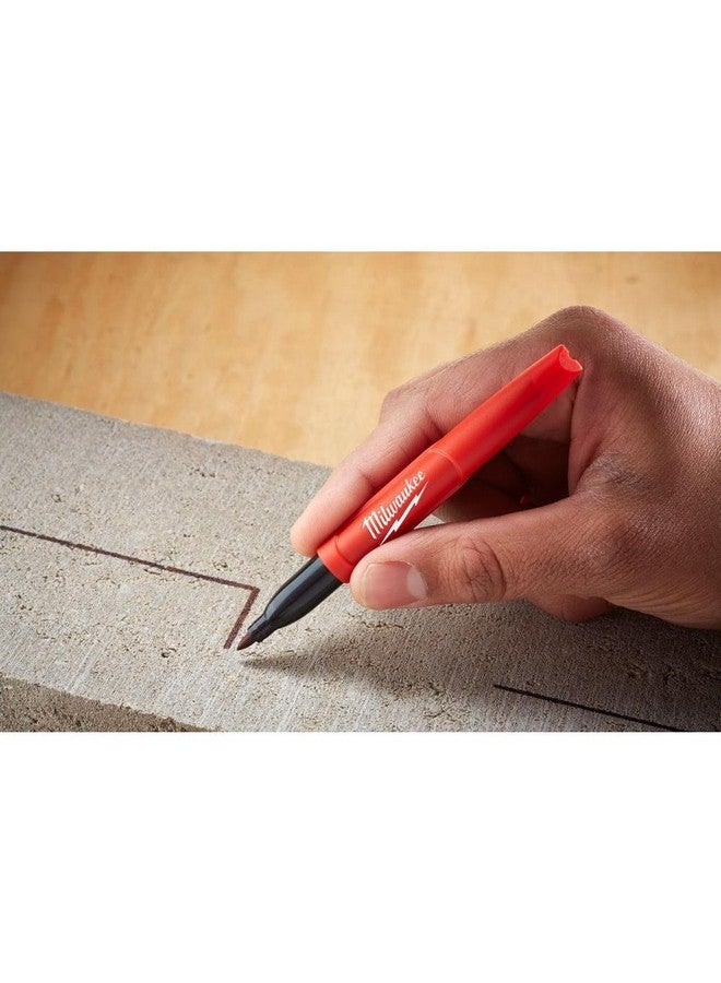 ميلواكي 48-22-3100 قلم تحديد دائم أسود برأس رفيع من Inkzall Jobsite (عبوة من 24 قطعة) - Image 5
