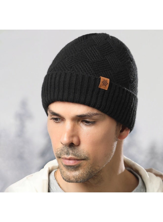 HALAMODO طقم قبعة شتوية ووشاح وقفازات 3 قطع، قبعة محبوكة ناعمة ودافئة وقفازات تعمل باللمس ووشاح محبوك طويل، هدايا شتوية للرجال - Image 2