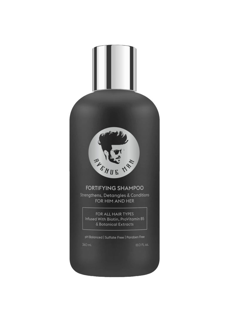 Avenue Man - Avenue Man Fortifying Shampoo (12 Fl Oz) - Hair Products for Him and Her - Natural Cleanser with Herbal Extracts - Clarifying Hair Care - Paraben-Free Shampoo - Image 1
