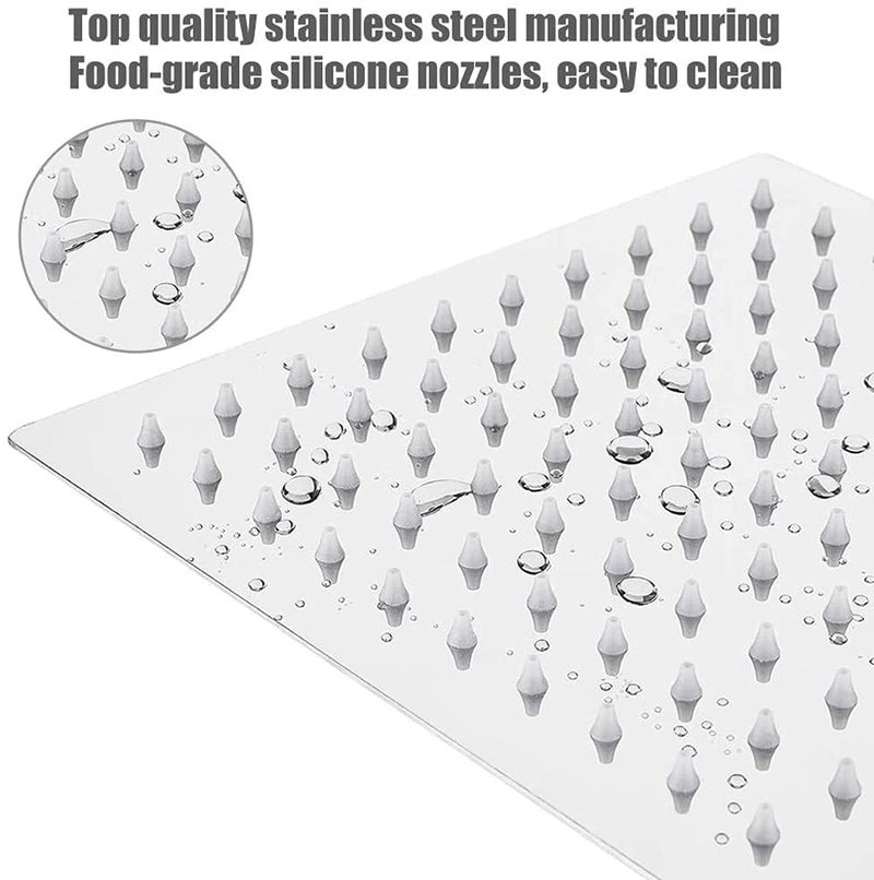 MLD MLD SQH_03 ultra slim Stainless Steel 4X4 inchs 10 cm overhead rain shower for bathroom Square With 7 inch round long shower arm rod and flang Chrome Finish(Size 4 inch,Material-,Color Silver) - Image 4