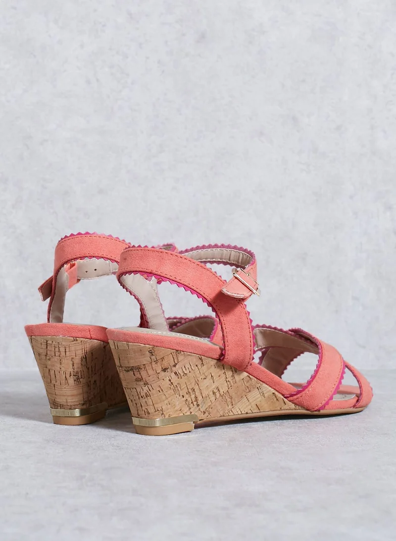 DOROTHY PERKINS Zig Zag Edged Cross Strap Wedges