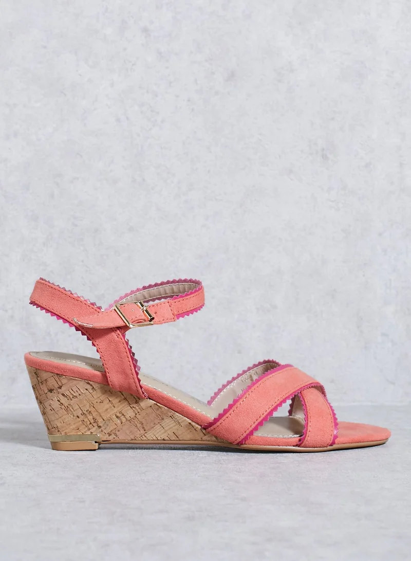 DOROTHY PERKINS Zig Zag Edged Cross Strap Wedges