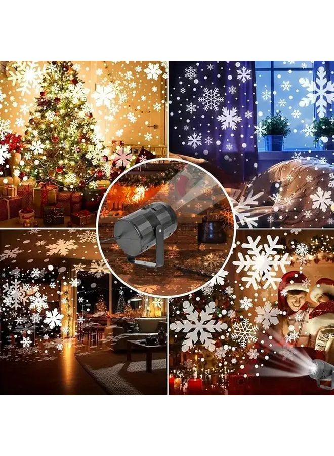 W886 White Snowflake Projector Light USB Powered Wall Ceiling Decoration - Image 2