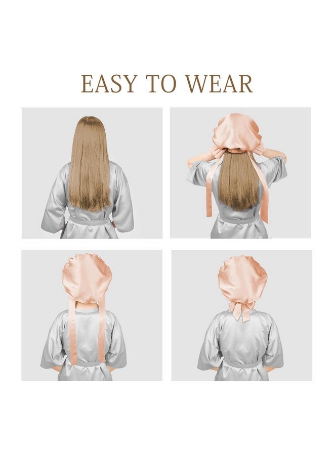 OLESILK 25 Momme 100% Mulberry Silk Bonnet For Sleeping Women Silk Hair Wrap For Sleeping Light Plum - Image 4